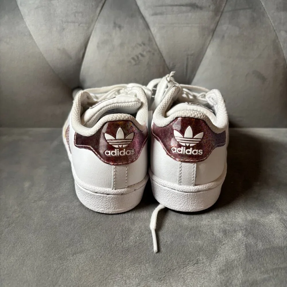 Adidas Superstar‎ Ortholite White Pink Metallic Sneaker Shoes Size 13K NEW